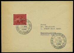 20 Pf. Heinrich von Stephan 1956 auf adressiertem Ersttagsbrief mit ...